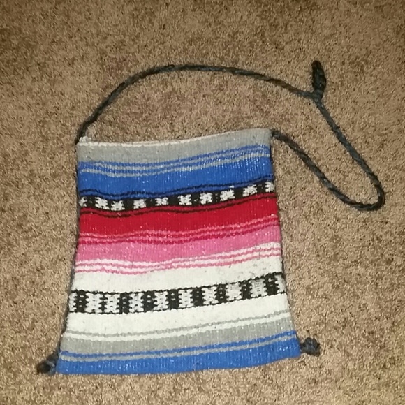 Woven Mexican hobo type bag