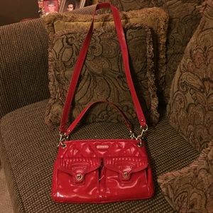 Coach Poppy Liquid Red Gloss Authentic PURSE.