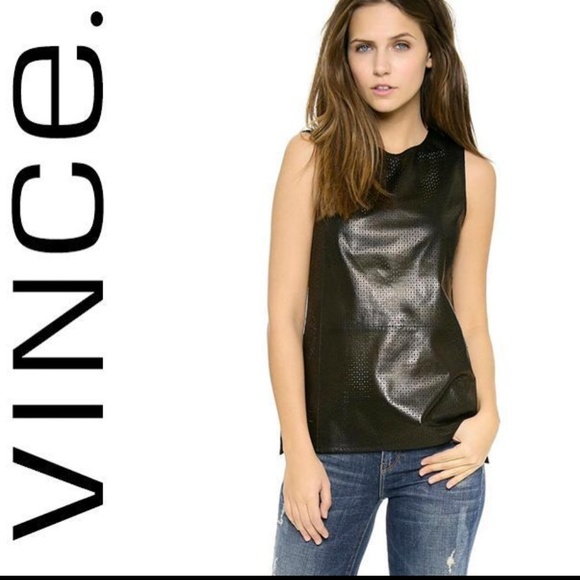 NWT VINCE Real LEATHER FRONT SHELL