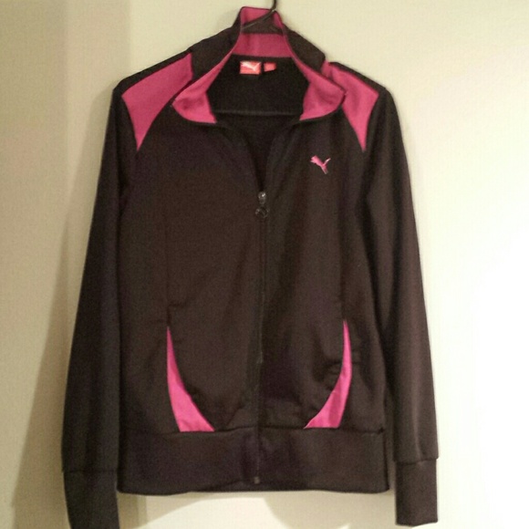 Black with pink accent Puma workout jacket