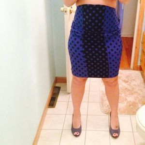 Kardashian Kollection Polka Dot Pencil Skirt