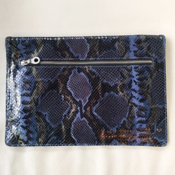 Blue Python Envelope Clutch - Picture 3 of 4