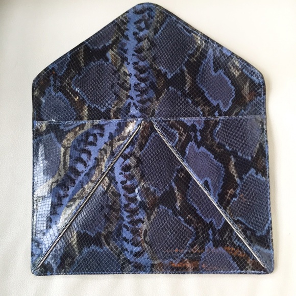 Blue Python Envelope Clutch - Picture 4 of 4