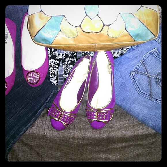 Pink and gold flats