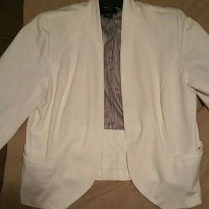 White peplum blazer
