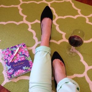 Navy Pointed Toe Nine West Flats