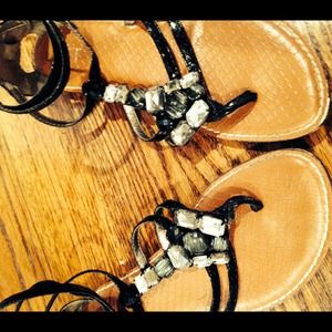 Jeweled gladiator sandals