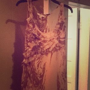 Lauren Conrad pink and grey knee length dress