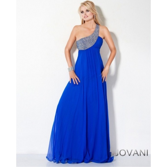 Chiffon One-Shouldered Prom Dress - Picture 2 of 4