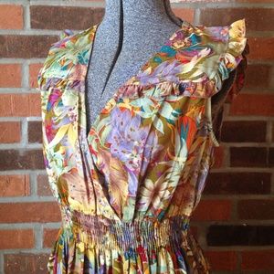 Vintage Print sleeveless dress