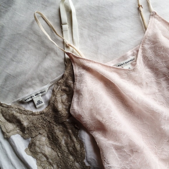 Banana Republic Tops - Banana Republic Pink Lace Tank