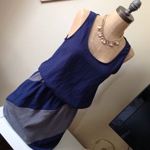 Navy and grey dress