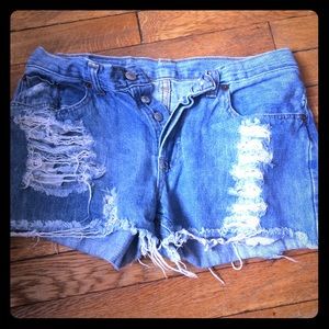 Levi's high waisted jean shorts
