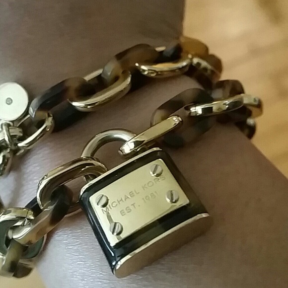 Authentic Michael Kors-tortoise and gold bracelet