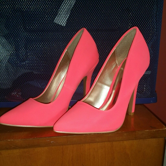 Neon Coral Heels