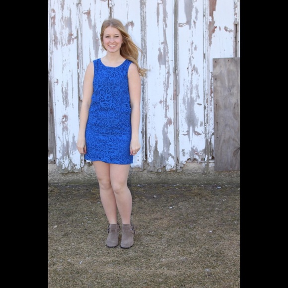 Blue Lace Dress - Picture 1 of 4