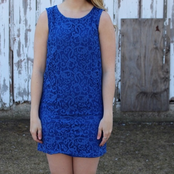 Blue Lace Dress - Picture 2 of 4