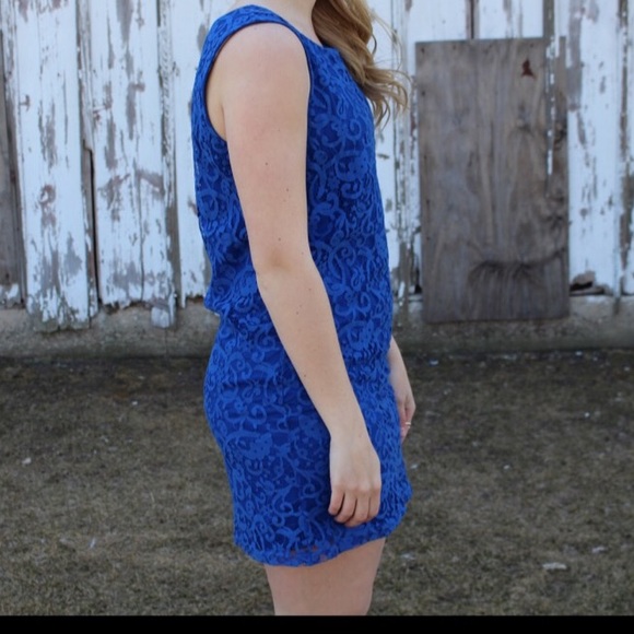 Blue Lace Dress - Picture 3 of 4