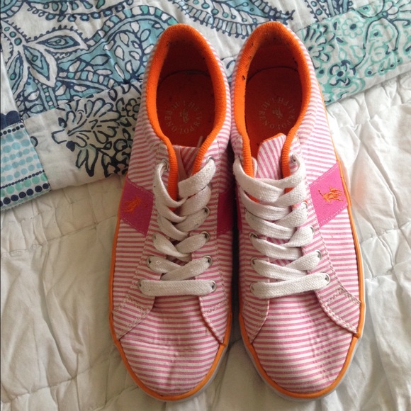 Polo Ralph Lauren pink tennis shoes