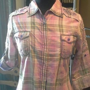 Buckle/Roar plaid western shirt