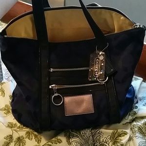 Navy coach handbag