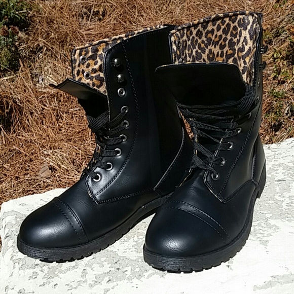 Black combat boots