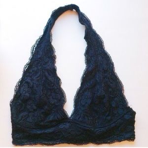 Black halter bralette