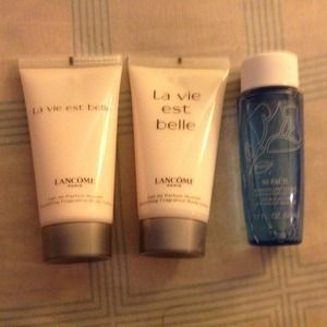 lancome la vie est belle lotion &eye makeup remove