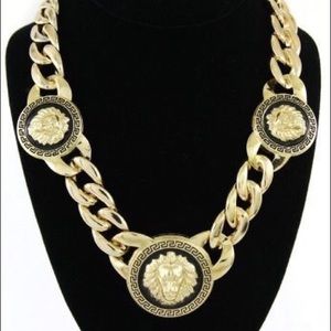 Multiple Lion Head Gold Necklace