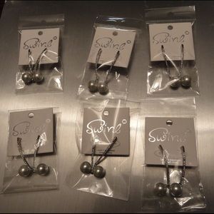 6 Pairs Bridesmaids Jewelry Pearl Drop Earrings