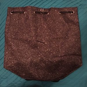Victoria secret drawstring glitter bag!