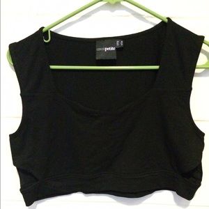 Black ASOS crop top with open sides.