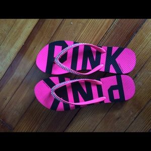 Victoria's Secret Pink flip flops size large 39/40