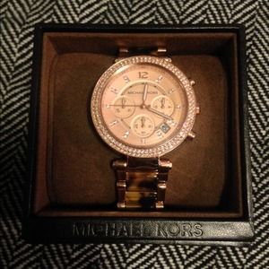Michael Kors Watch - tortoise and rose gold