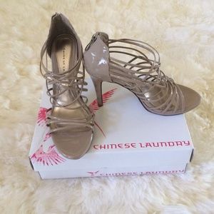 Chinese Laundry Beige Strappy Heels