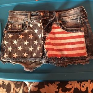 American Flag Miss Me Shorts