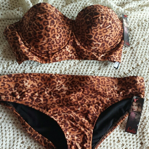SOFIA SOFIA VERGARA 2 PIECE LEOPARD SWIMSUIT