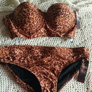 SOFIA SOFIA VERGARA 2 PIECE LEOPARD SWIMSUIT
