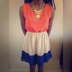 Striped, Colorblock Dress