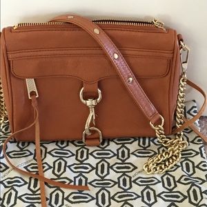 Rebecca Minkoff mini Mac handbag camel color