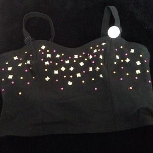 VS PINK BLACK BRALETTE BANDEAU SIZE MEDIUM NWT