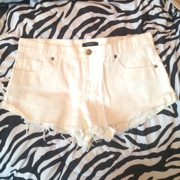 White denim shorts