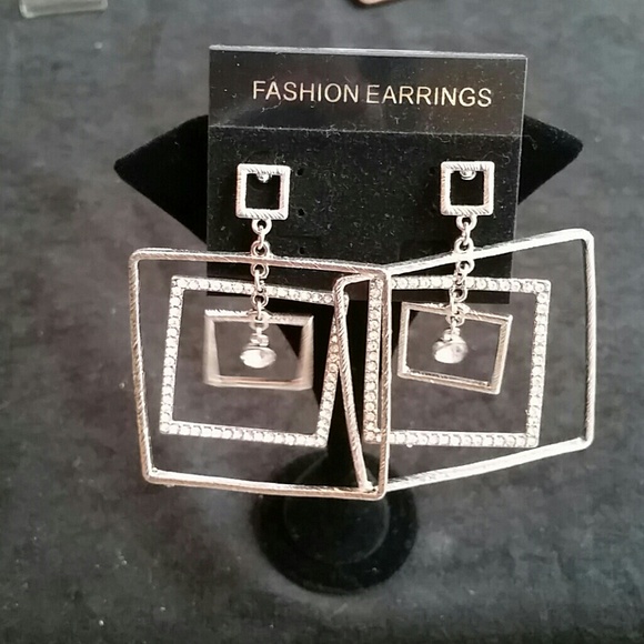 Large Triple Square earrings - Picture 1 of 1