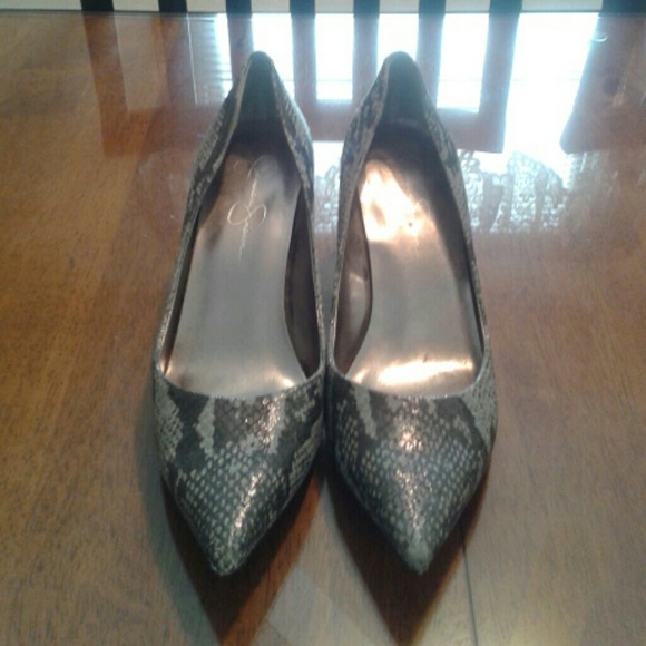Jessica Simpson Faux Snake Skin Pumps - 6-1/2