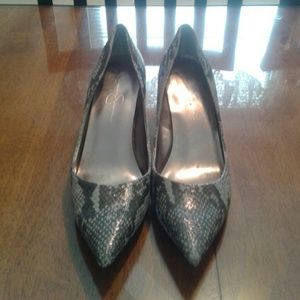 Jessica Simpson Faux Snake Skin Pumps - 6-1/2