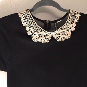 H&M Divided Lace Pilgrim Collar Sheer-Back Dress