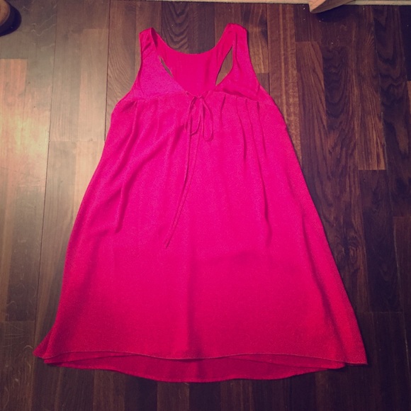 Hot Pink silk chiffon Kimchi and Blue dress