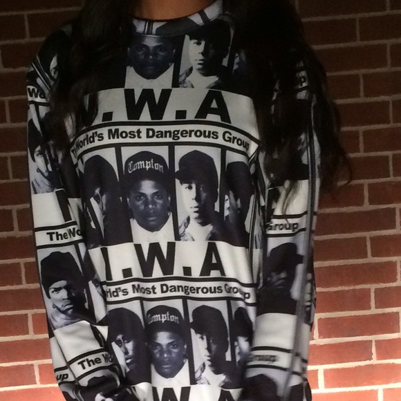 Authentic Black and White NWA Crewneck