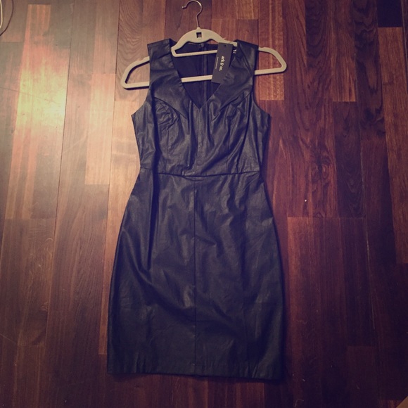 Ark & co black leather dress