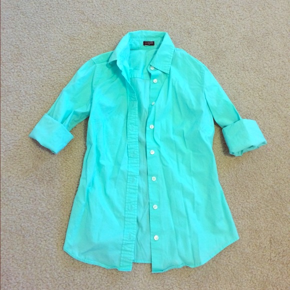 J Crew 3/4 length button up